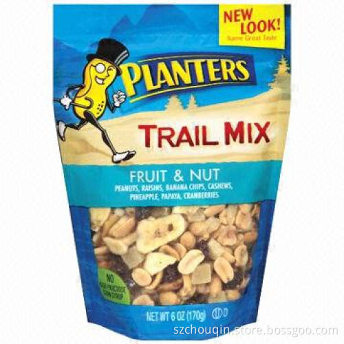 Nut Food Packaging Bag, Customized Material, Stand-up Pouch, Laminated Material, Gravure Printing